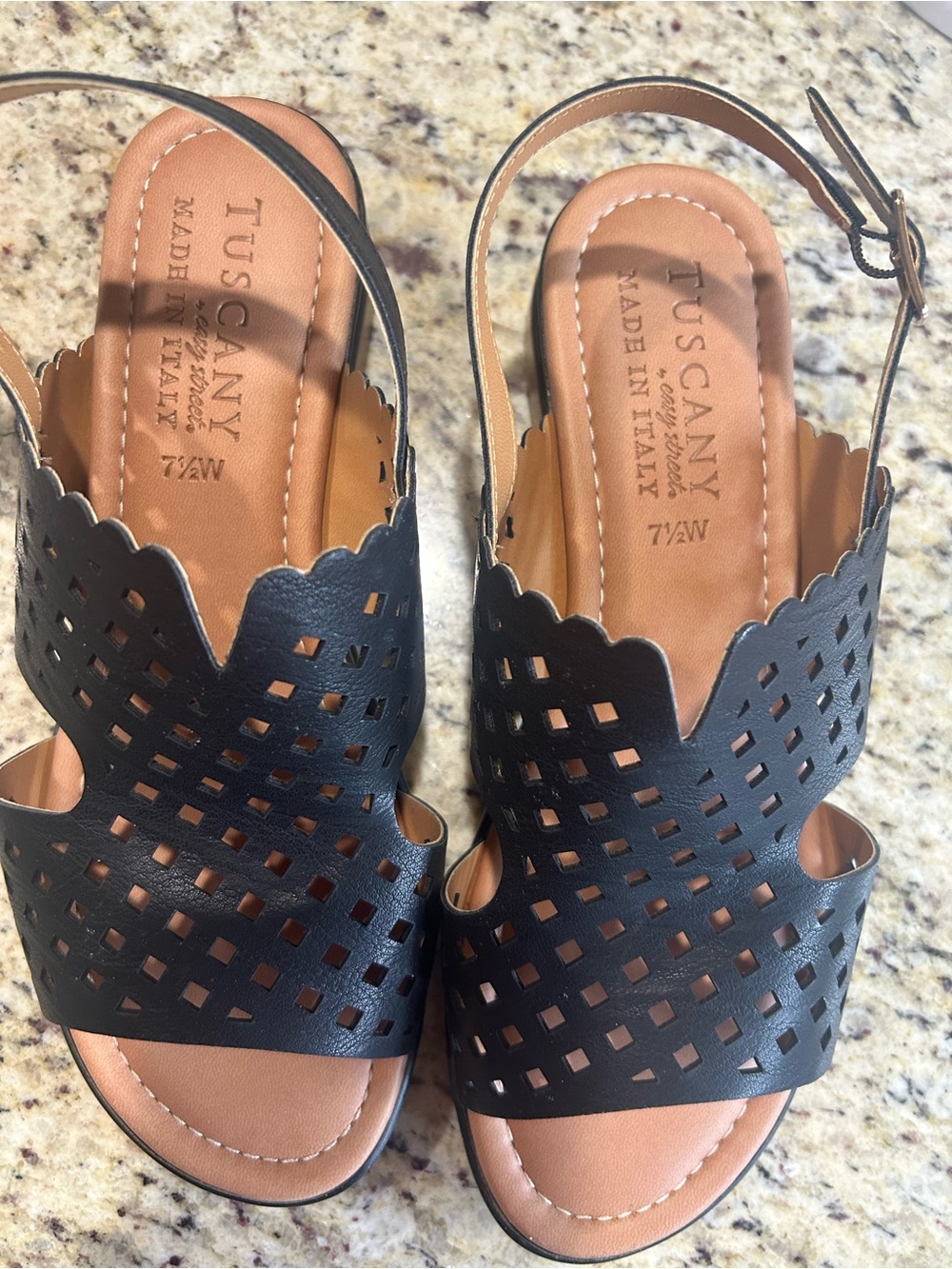 TUSCANY BY EASY STREET MARTELLA Wedge sandal.slingback. NWOB SIZE 7.5W